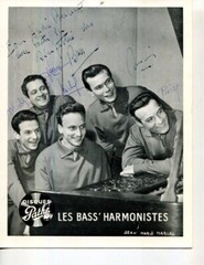 Les Bass Harmonistes Rare Original Photograph With 5 Autographs 26*20
