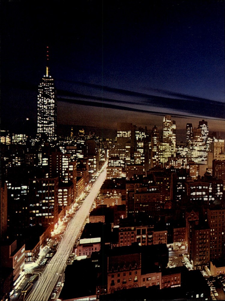 1966 Alfred Eisenstaedt Manhattan New York Night City Scene Art Photo Gravure