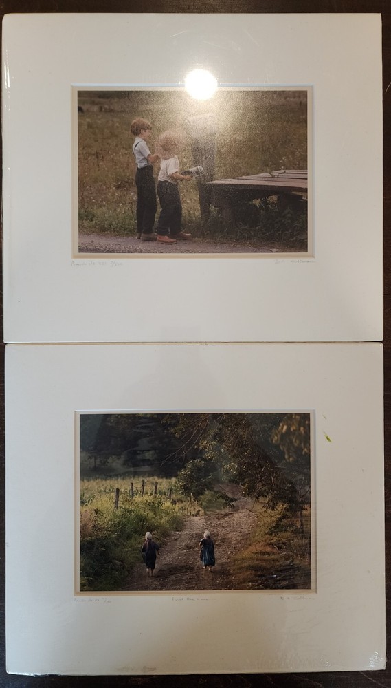 Lot Of 2 Bill Coleman Signed Amish No 22 & 251 Matted Photographs