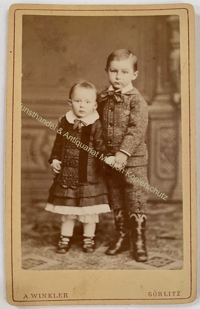 orig. CDV photo photography picture old child fashion around 1890 A. Winkler Görlitz