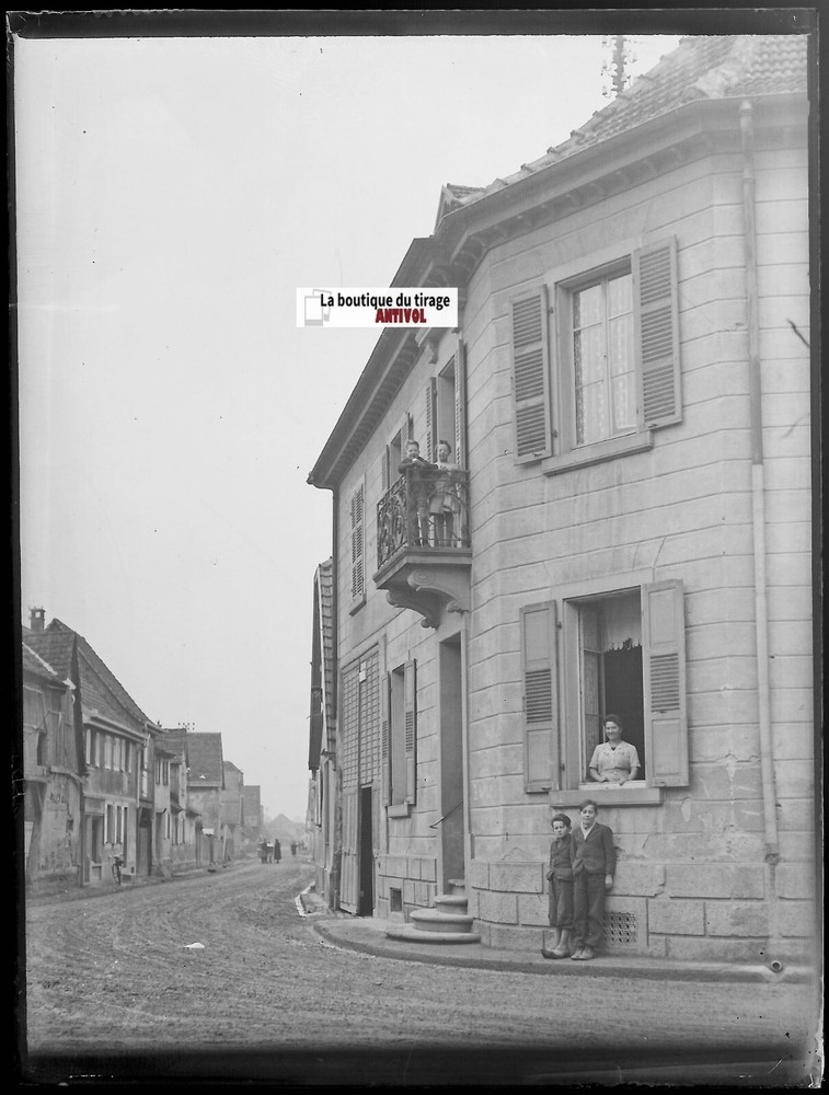 Holtzheim, Alsace, Vintage Glass Photo Plate, Black & White Negative 9×12 CM