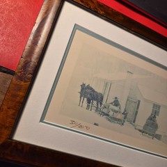 Dick Brown Amish Photo Signed Limited Edition in Walnut Frame Under Glass