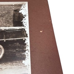 Vintage Sepia Photograph Antique Car Truck Matted Print Industrial Wall Decor