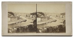 FRANCE Lyon La Saône Vaise c1860 Stereo Photo Vintage Albumine Original Print