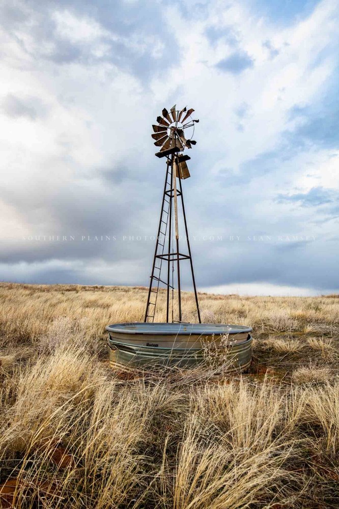 Country Photography Print | Windmill Picture | Oklahoma Wall Art | Farm Decor