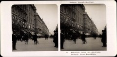 Stereo Photo Budapest Hungary, 1906, Kossuth Lajos Street – 10496214