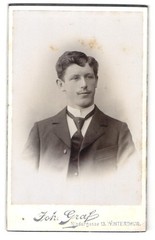 Photograph Joh. Graf, Winterthur, Niedergasse 13, young man in dark suit