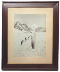 Original 1888 VITTORIO SELLA ‘Crevasse on Glacier Blanc’ Gelatin Silver PHOTO