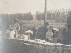 1910s 20s Brickyard Brick Making Workers Photograph 8X10 Antique Machine