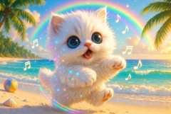Super Cute Kitty Cat Digital Image Picture Photo Wallpaper Desktop AI Art 2002