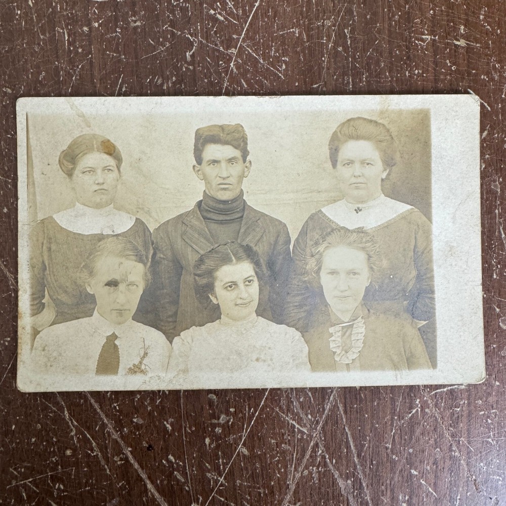 Antique 1919 Portrait Group Photo on Postcard Marion IL to Belle Rive IL