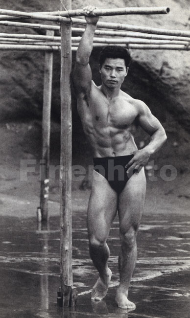 1965 Vintage TAMOTSU YATO Japanese Semi Nude Male Muscular Bodybuilder Photo Art