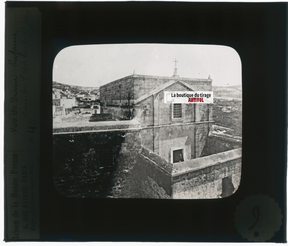 Brand New L`Atelier of Nazareth st-Joseph, Israel, Photo Plate Glass, Positive