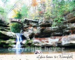 Old Man’s Cave Upper Falls Waterfall Autumn Hocking Hills Ohio Photograph 8×10