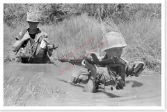 Vietnam War 5th Marine Regiment Marines Wading Through River Silver Halide Photo