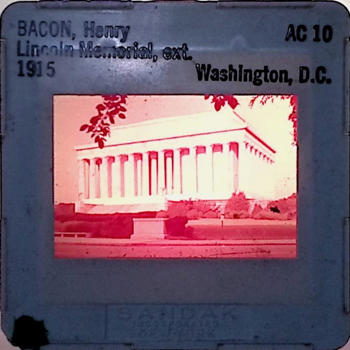 Vintage Art History Slide Photo Henry Bacon Lincoln Memorial ext 1915 Washington