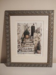 Original Art Print «Steps and Stones» Maureen Love Matted Framed 20×24″ Vintage