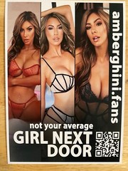 AMBER GHINI SEXY 5 X 7 PROMO CARD ADULT FILM STAR