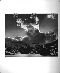 BOOK PLATE B&W Photo ANSEL ADAMS Frozen Lake and Cliff / Thundercloud