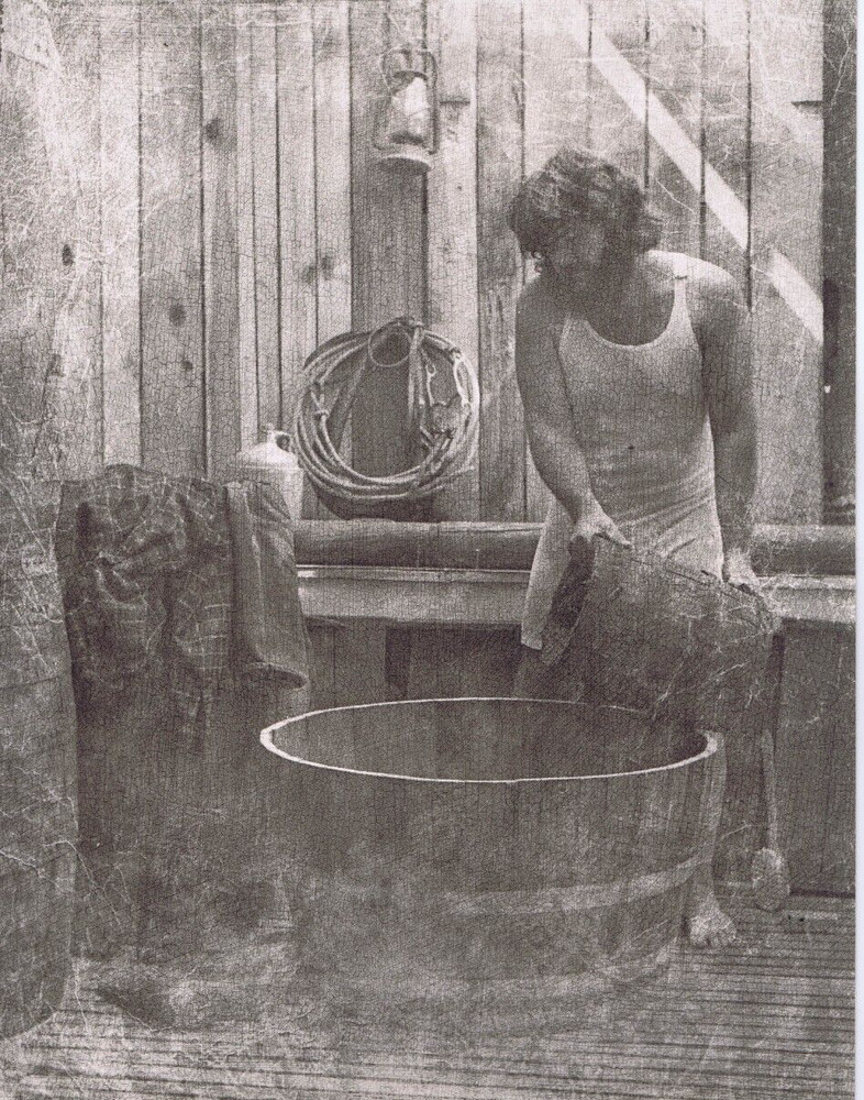 NEWLY FOUND! ROLLAND HENDRICKSON B&W Photo 10×13″ VINTAGE BEARISH MAN BATH MP23