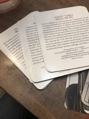 famous woman cards with a short auto Bio Ofhem on one side and there photo on th
