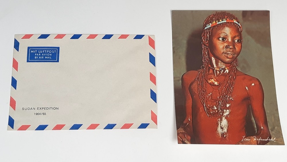 Sudan Expedition Envelope 1964/65 & Nuba Postcard -from Leni Riefenstahl Estate