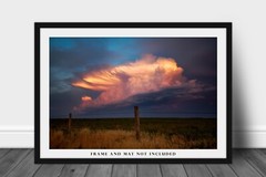 Storm Photography Print – Picture of Thunderstorm at Sunset in Oklahoma