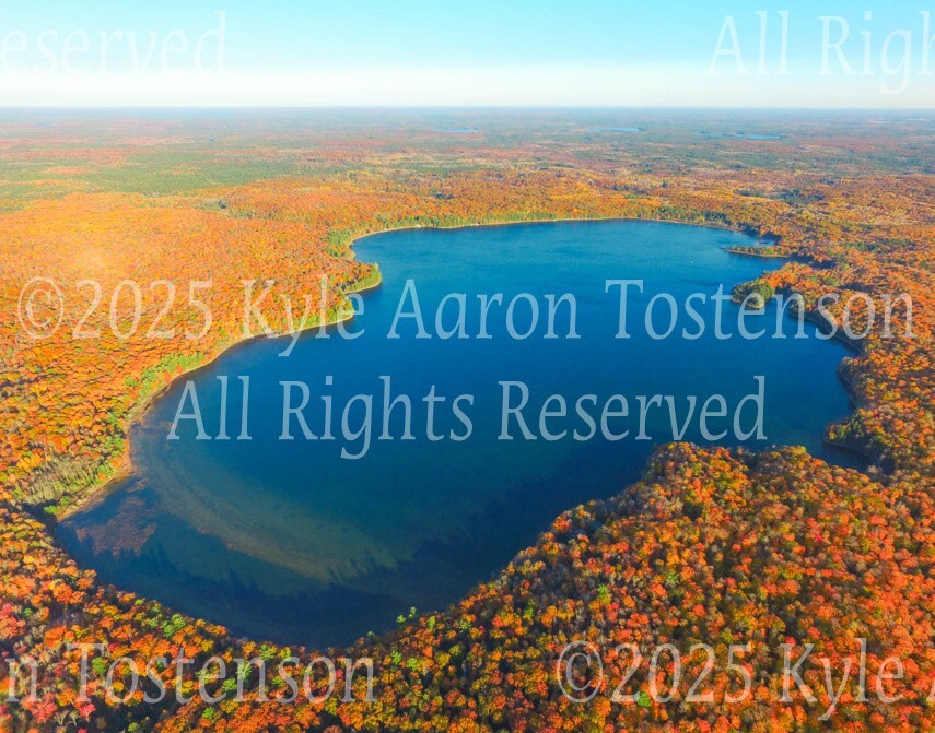 Lake Laura, Star Lake/Sayner Vilas Co., Wisconsin Overhead Photo. Frame Optional