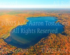 Lake Laura, Star Lake/Sayner Vilas Co., Wisconsin Overhead Photo. Frame Optional