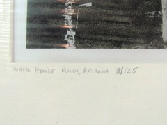Photography, Limited 16 x 20 matted B&W, White House Ruins AZ SIGNED Fittipaldi
