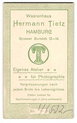 Photograph Hermann Tietz, Hamburg, large Brustah 12-14, logo of the department store with