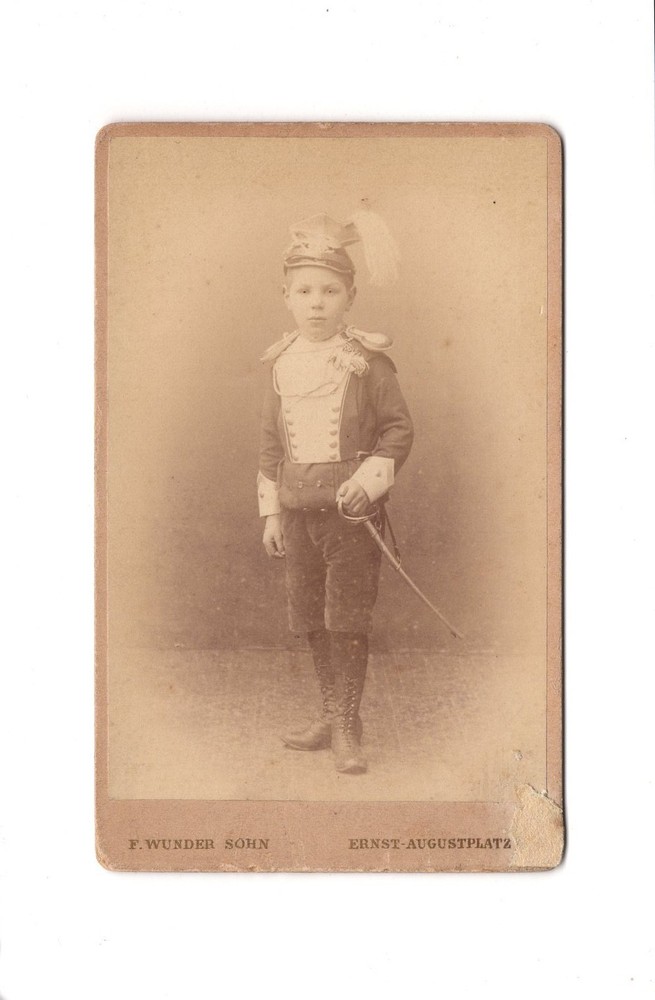 CDV photo cute little boy in uniform/Ulan-Hanover 1889