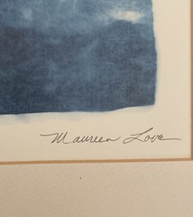 Maureen Love Signed Original Art Print «Under the Blossoms» Matted 20” by 16”