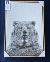 Simon Te Black And White Framed Animal Collection. Wood Frame, 3 Pack