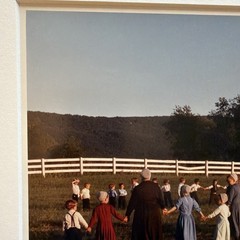 Bill Coleman Signed Amish No 627 Matted Photograph School Children Farm
