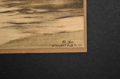 Original 1910 Moonlight Waves Painted Photo Stewart Publishing Co. N.Y.