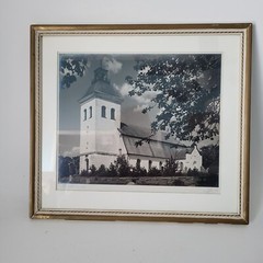 Fjaras Church Kyrkby Sweden Framed 1948 Original Photograph art work signed rare