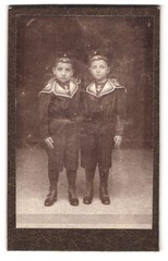Photograph Portrait Two Little Boys in Sailor Suits