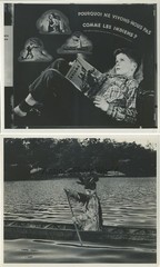 Book of Indians boy in boat dreaming 2 vintage photos