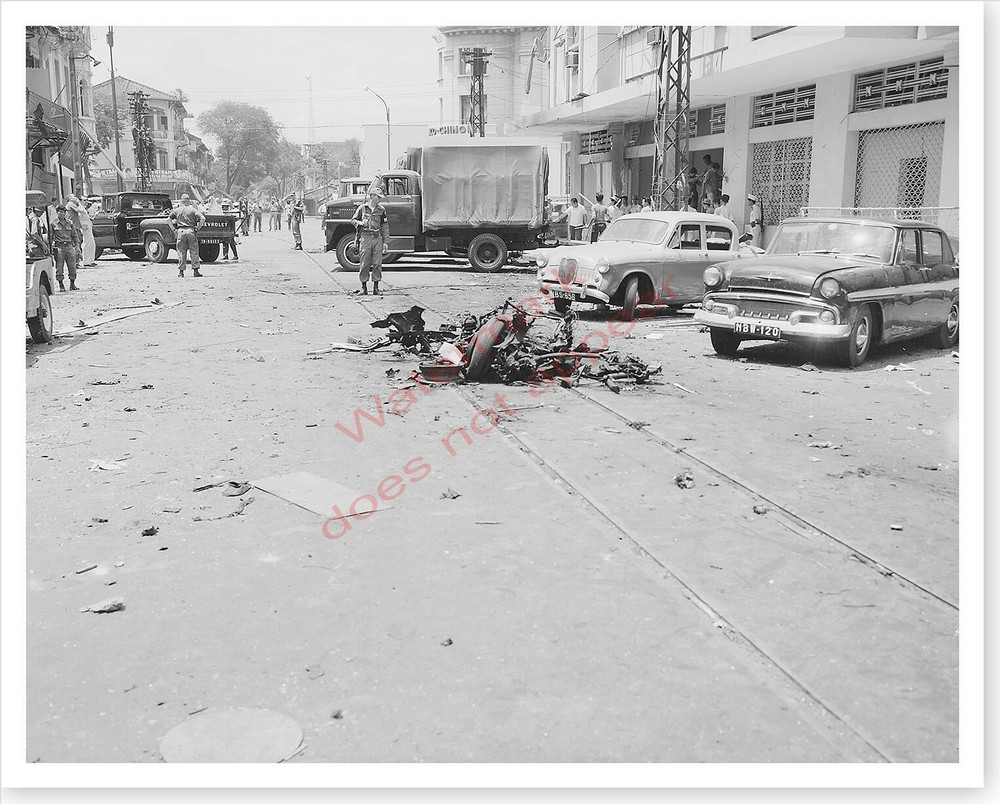Vietnam War 1965 Destruction In Saigon By VC Bomb Silver Halide Photo