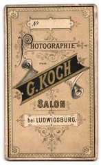 Photograph G. Koch, Ludwigsburg, portrait of a young man CDV/cabinet photo