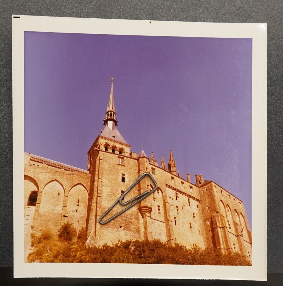 Photo View Mont Saint Michel Abbey Monastery Monk France 1971b Color House