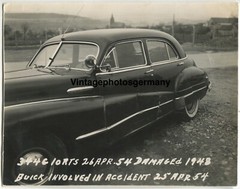 Z275 Photo 1954 Auto Buick Passenger Car Accident US Forces in Germany License Plate