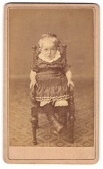 Photograph M. Selmer, Bergen, blonde cute girl with lace collar clips