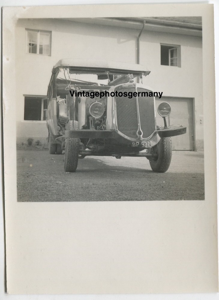 Z7060 Photo 1950s Truck Bus Transporter Deutsche Post Number Plate