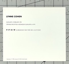Lynne Cohen (1944-2014) Art Announcement Card 1992