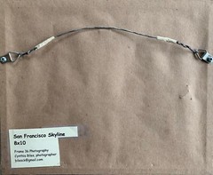 Cynthia Biles – San Francisco Skyline on sliced rock, matted and framed 2013