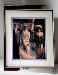 1900 Victorian Wedding Photograph Wood Frame Double Matte