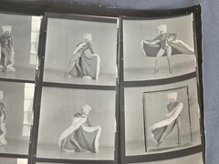 NEWLY FOUND! Hendrickson PHOTO Contact Sheet Proof JULIET PROWSE POSING FUR HAT