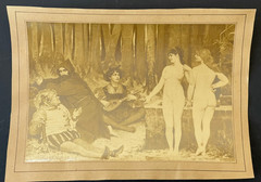 Grande Albumen Print Photo Saint Antoine Tentation Curiosa Sepia 19th Century